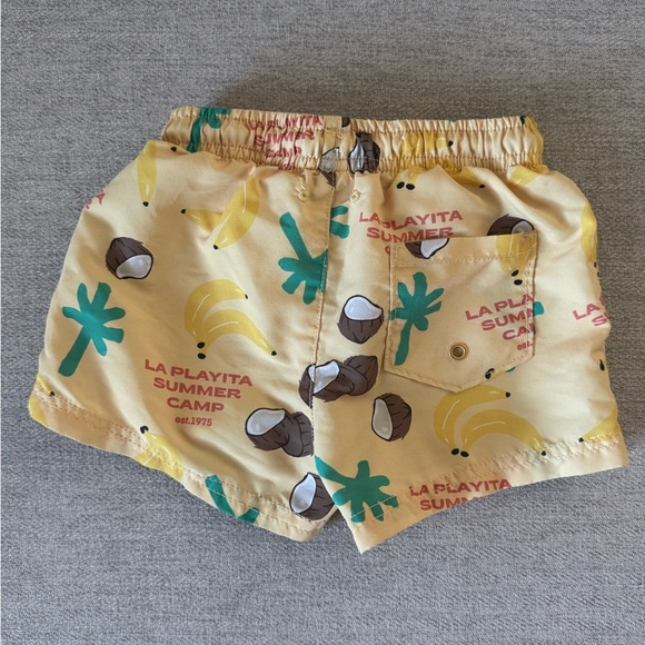 Zara Toddler Boy Swim Trunks Coconut Print Yellow Size 3Y - Picture 2 of 3